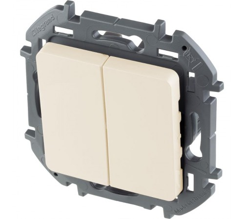 Inspiria Слоновая кость Выключатель 2-клавишный С/У без рамки  673621  Legrand