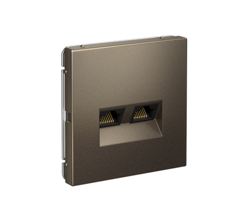 ArtGallery Мокко Розетка двойная компьютерная RJ45+RJ45, кат. 5е, механизм  GAL000685  SE