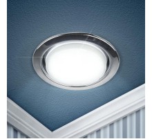 Светильник встраиваемый точечный под лампу GX53 KL35 CН /1 (к) 220V 13W хром  Б0048946  ЭРА