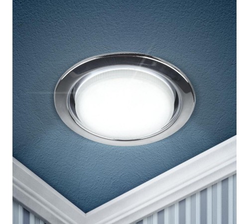 Светильник встраиваемый точечный под лампу GX53 KL35 CН /1 (к) 220V 13W хром  Б0048946  ЭРА