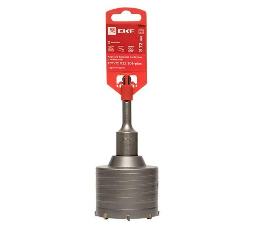 Коронка буровая по бетону с оснасткой TCT-72 М22 SDS-plus EKF Master  tct-72-m22  EKF