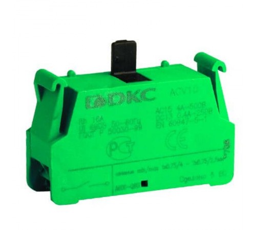 Контактный блок с клеммным безвинтовым зажимом. нормально-открытый  ACV10  DKC