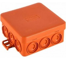 Коробка распределительная огнестойкая  E110,о/п 85х85х38,без галогена, 12 вых., IP55, 4P, (0,15-2,5мм2), цвет оранж JBL085 43155HF  Ecoplast