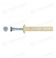 Дюбель-гвоздь 6L40 гриб. манжета (нейлон) (500 шт) - ведро ( 1,988 кг)  102107  Tech-KREP