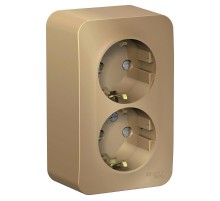 Blanca Титан О/У Розетка 2-ая с заземлением со шторками, 16А, 250В  BLNRA011204  SE