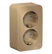 Blanca Титан О/У Розетка 2-ая с заземлением со шторками, 16А, 250В  BLNRA011204  SE