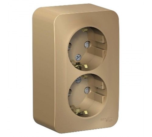 Blanca Титан О/У Розетка 2-ая с заземлением со шторками, 16А, 250В  BLNRA011204  SE