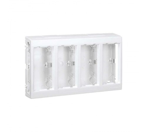 Simon Connect Дополнительный блок настенный на 4 S-модуля Сима Про, поверхностный монтаж, белый  SBC450-9  Simon