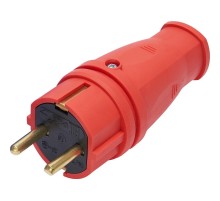 RPG16-21-441 Вилка прямая с/з, каучук 250В, 16A, IP44, серия Одри (В 16-001), красный  39160  STEKKER