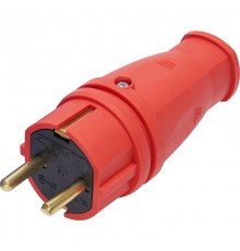 RPG16-21-441 Вилка прямая с/з, каучук 250В, 16A, IP44, серия Одри (В 16-001), красный  39160  STEKKER