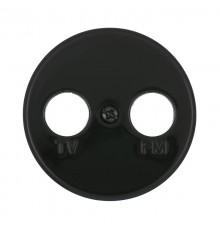 Накладка розетки TV+FM 2 (черный) Vintage  885208-1  Ecoplast