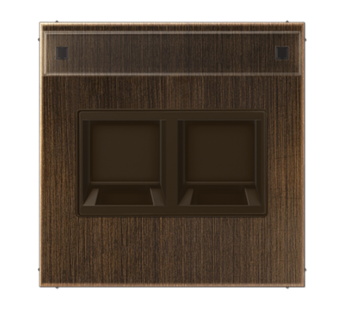 Плата (фиксация защёлкиванием) для одного модуля с полем для надписи; металл; латунь Antik ME1969-2NAWEAT Jung