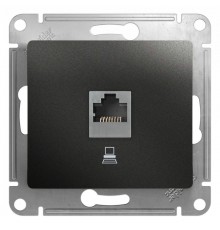 Glossa Антрацит Розетка компьютерная RJ45 кат.5E  GSL000781K  SE