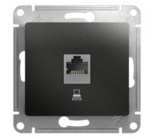 Glossa Антрацит Розетка компьютерная RJ45 кат.5E  GSL000781K  SE