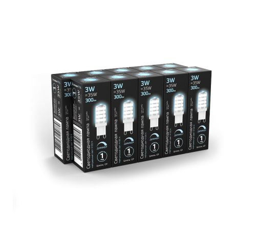 Лампа светодиодная LED 3Вт G9 AC185-265В 4100К диммируемая  107309203  Gauss