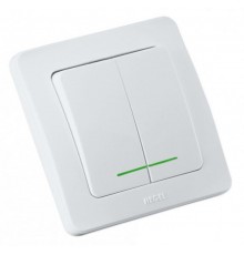 Выключатель скрытой установки, двухклавишный, с индикацией, цвет белый  ВС16-352  HEGEL