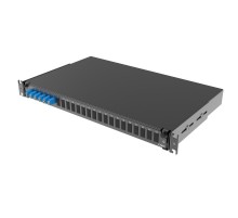 Оптическая полка выдвижная 1U с адатерами 6 х duplex LC OS2 в комплекте с лицевой панелью, пигтейлами, сплайс-кассет(ой/ами) и гильзами КДЗС  RNFP9DL