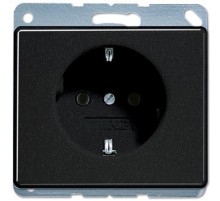Штепсельная розетка SCHUKO 16А / 250В, пружинные зажимы; металл; черный; SL500  SL520SW  Jung