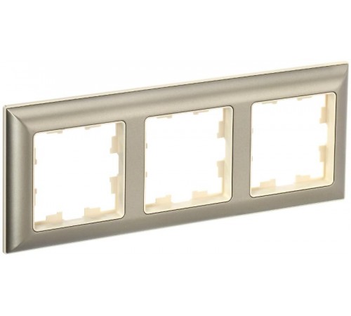 BRITE Рамка 3-ая РУ-3-Бр бежевый/шампань  BR-M32-12-3-K10  IEK