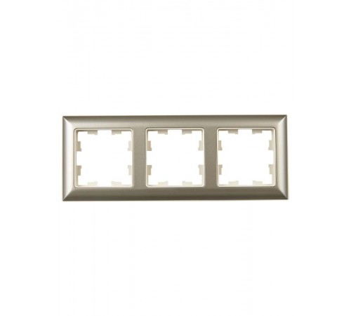 BRITE Рамка 3-ая РУ-3-Бр бежевый/шампань  BR-M32-12-3-K10  IEK