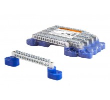 Шина "N" нулевая 6х9мм на двух угл. изоляторах 14 групп никелированная  SQ0801-0314  TDM