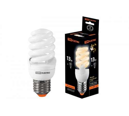 Лампа энергосберегающая КЛЛ-FSТ2-13 Вт-2700 К-Е27 (42х98 мм)  SQ0323-0062  TDM