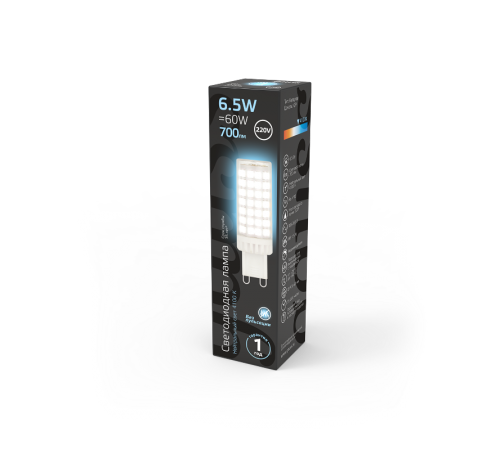 Лампа светодиодная G9 AC185-265V 6,5W 770lm 4100K керамика LED 1/10/200  107309206  Gauss