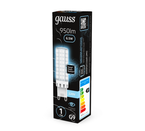 Лампа светодиодная G9 AC185-265V 6,5W 770lm 4100K керамика LED 1/10/200  107309206  Gauss