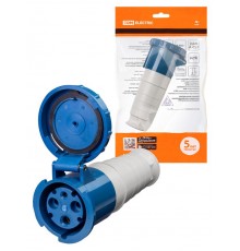 Розетка 233 переносная 2Р+РЕ 63А 220В IP54   SQ0603-0016  TDM