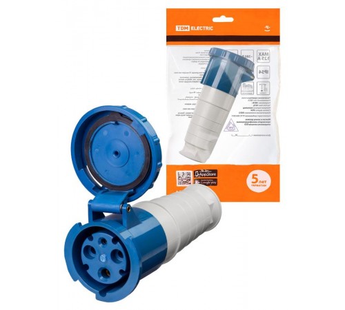 Розетка 233 переносная 2Р+РЕ 63А 220В IP54   SQ0603-0016  TDM