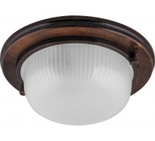 Светильник накладной пылевлагозащищенный под лампу НБО 03-60-021 220V 60Вт Е27 IP54 дерево, орех, круг  11573  FERON