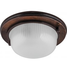 Светильник накладной пылевлагозащищенный под лампу НБО 03-60-021 220V 60Вт Е27 IP54 дерево, орех, круг  11573  FERON