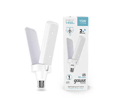 Лампа светодиодная Basic 15W 1450lm 4000K E27 Клевер-2  11732212  Gauss