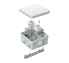 Коробка огнестойкая для о/п 40-0210-FR6.0-4 Е15-Е120 RAL7035 80х80х40 (44 шт/кор) серая  40-0210-7035-FR6.0-4  Промрукав