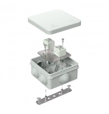 Коробка огнестойкая для о/п 40-0210-FR6.0-4 Е15-Е120 RAL7035 80х80х40 (44 шт/кор) серая  40-0210-7035-FR6.0-4  Промрукав