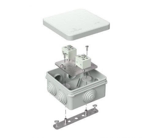 Коробка огнестойкая для о/п 40-0210-FR6.0-4 Е15-Е120 RAL7035 80х80х40 (44 шт/кор) серая  40-0210-7035-FR6.0-4  Промрукав