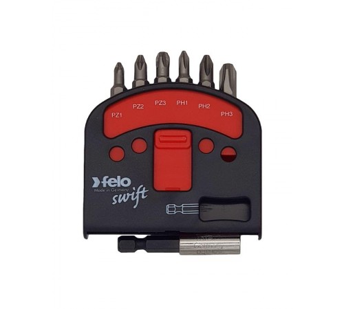 Набор бит PZ/PH Industrial с держателем бит в кейсе Swift, 7 шт  02060326  Felo
