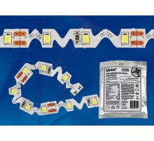 Лента светодиодная фигурная гибкая зиг-заг, 3м IP20 ULS-Z01 2835-60LED/m-8mm-IP20-DC12V-9,6W/m-3M-DW холодный белый свет  10777  Uniel