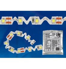 Лента светодиодная фигурная гибкая зиг-заг, 3м IP20 ULS-Z01 2835-60LED/m-8mm-IP20-DC12V-9,6W/m-3M-DW холодный белый свет  10777  Uniel