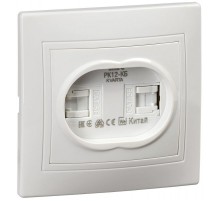 КВАРТА Белый Розетка 2-местная компьютерная РК12-КБ  KV-K20-K01  GENERICA