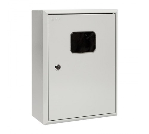 Щит учетно-распределительный навесной ЩРУН 1/9 с окном (ВхШхГ) 400х300х140мм IP31 Basic  mb23-1/9-bas  EKF