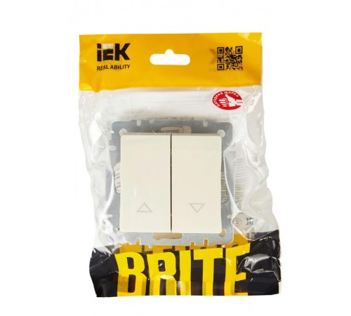 BRITE Выключатель жалюзи 10А ВС10-1-5-БрКр бежевый   BR-V15-0-10-K10  IEK