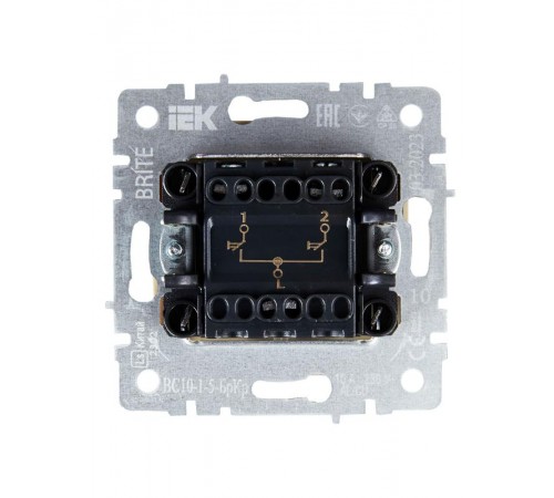 BRITE Выключатель жалюзи 10А ВС10-1-5-БрКр бежевый   BR-V15-0-10-K10  IEK