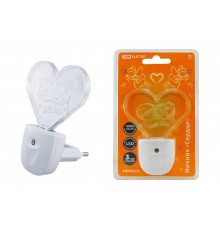 Ночник Сердце 0,3Вт светодиодный белый с датчиком света  SQ0357-0008  TDM