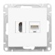 Механизм розетки HDMI+RJ45 (cat5), белый Эпика EKF  UP1-SOW-HDMI+RJ45  EKF