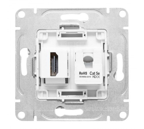 Механизм розетки HDMI+RJ45 (cat5), белый Эпика EKF  UP1-SOW-HDMI+RJ45  EKF