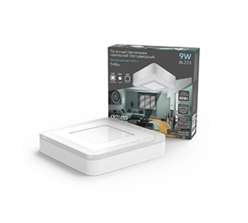 Светильник светодиодный Backlight накладной BL223 Квадрат. Акрил, 6+3W, 4000K, 145*145,  BL223  Gauss