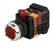 Кнопка управления  ABLFS-22 красный d22мм неон/240В 1з+1р (10/400/3200)  Б0045654  ЭРА
