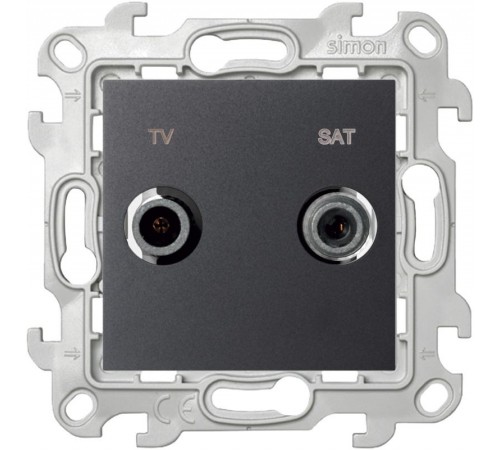 Simon 24 Графит Розетка TV-SAT оконечная  2410486-038  Simon