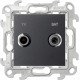 Simon 24 Графит Розетка TV-SAT оконечная  2410486-038  Simon